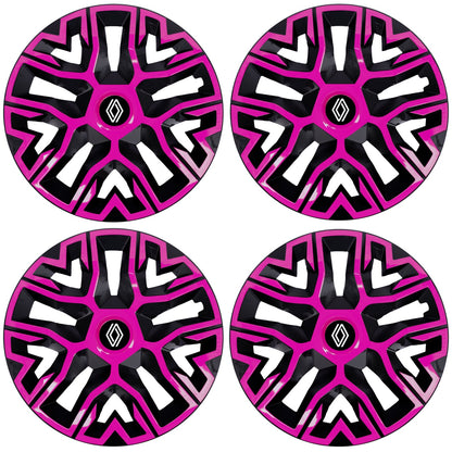 Set 4 Capace Roti 16 inchi (R16) Best Roz-Negru, Compatibile Cu Renault Nou