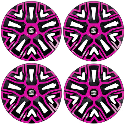Set 4 Capace Roti 16 inchi (R16) Best Roz-Negru, Compatibile Cu Seat