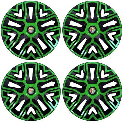 Set 4 Capace Roti 16 `` Best Verde-Negru, Compatibile Cu Alfa Romeo