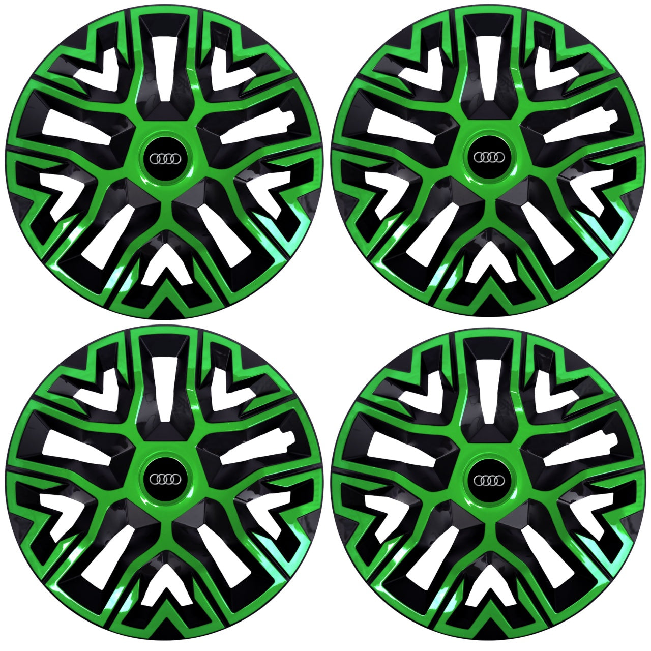 Set 4 Capace Roti 16 `` Best Verde-Negru, Compatibile Cu Audi