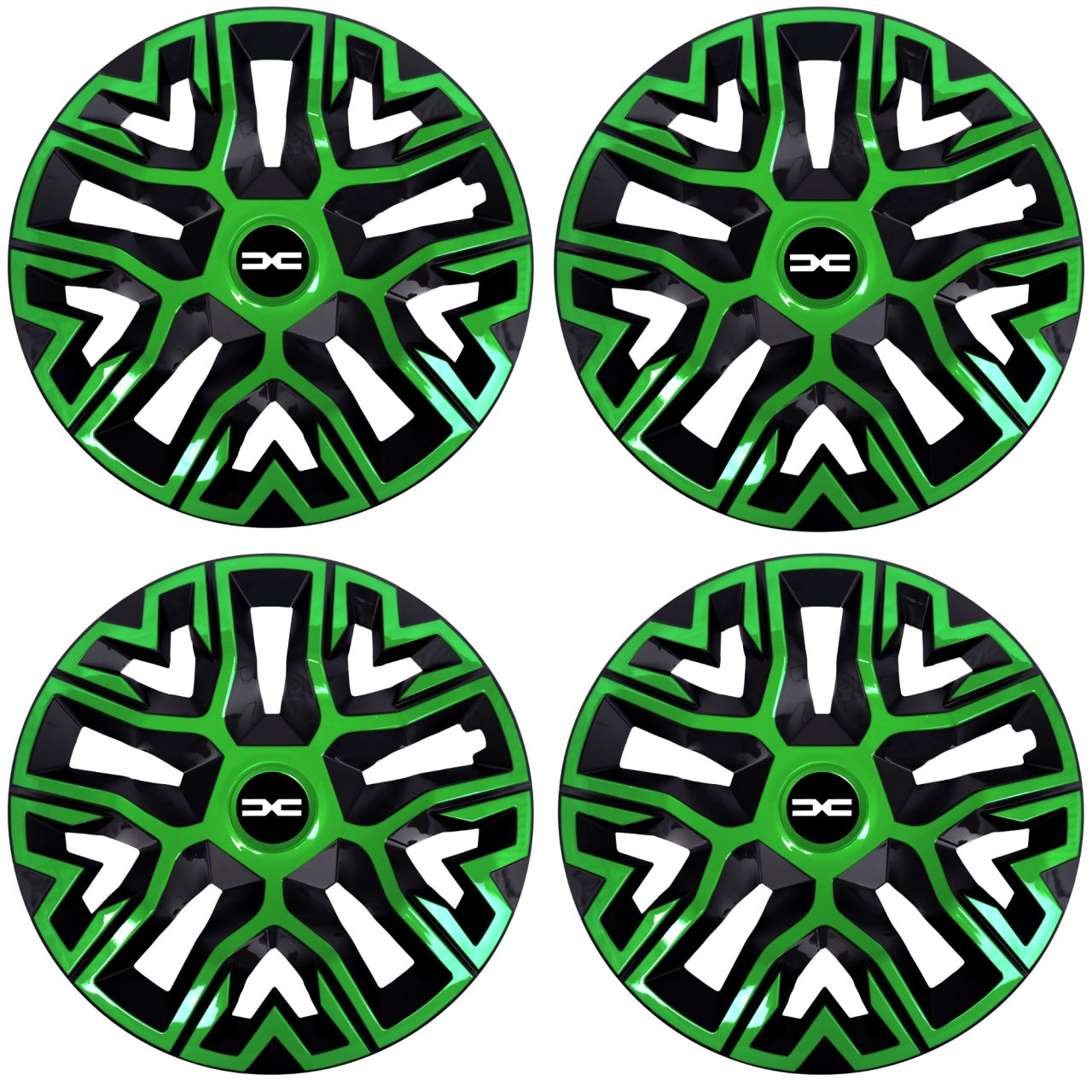 Set 4 Capace Roti 16 inchi (R16), Best Verde-Negru, Compatibile Cu Dacia Nou