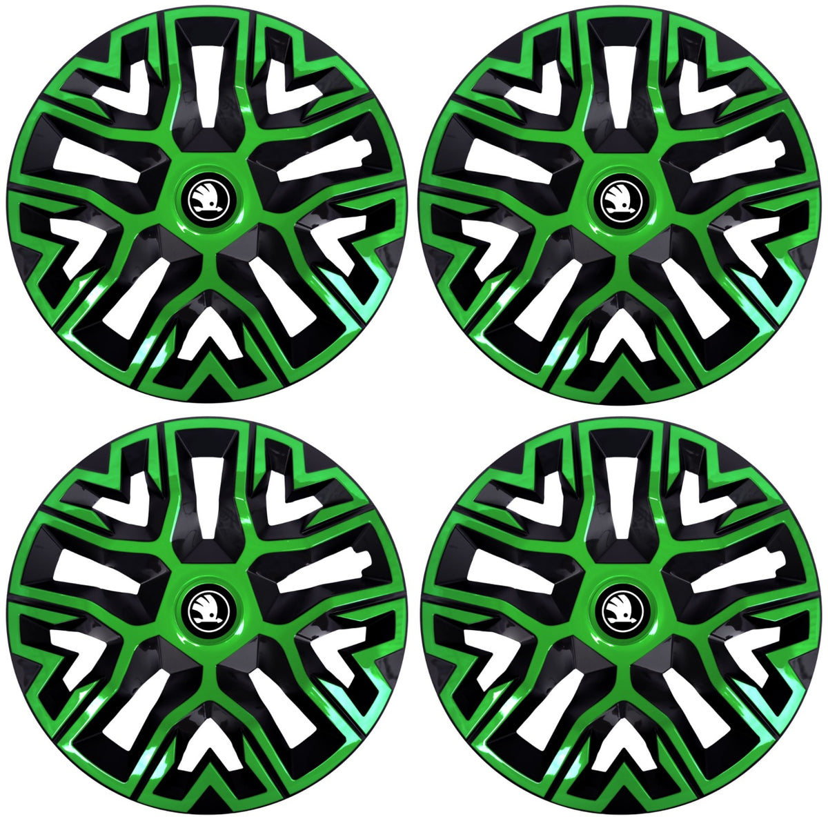 Set 4 Capace Roti 16 `` Best Verde-Negru, Compatibile Cu Skoda Nou