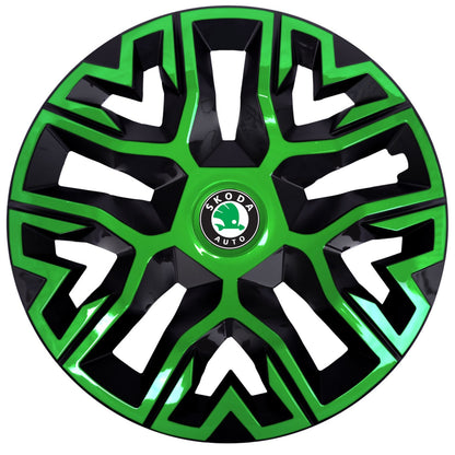Set 4 Capace Roti 16 `` Best Verde-Negru, Compatibile Cu Skoda