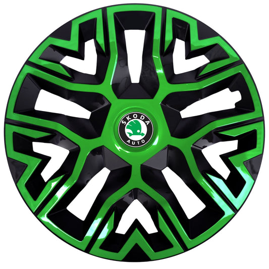 Set 4 Capace Roti 16 `` Best Verde-Negru, Compatibile Cu Skoda