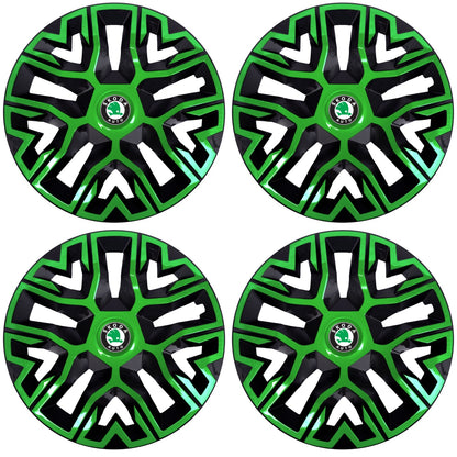 Set 4 Capace Roti 16 " Best Verde-Negru, Compatibile Cu Skoda