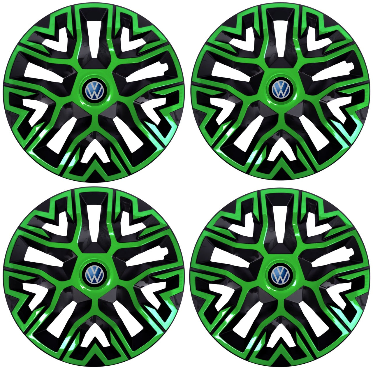 Set 4 Capace Roti 16 " Best Verde-Negru, Compatibile Cu Volkswagen