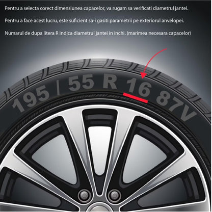 Set 4 Capace Roti 16 inch (R16), Raven Cupru-Negru Compatibil Cu Lexus