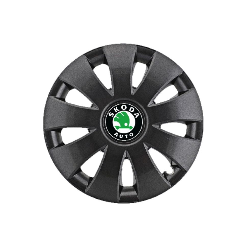 4 darabos Aura grafit R15 dísztárcsa szett, Skoda személygépkocsikhoz