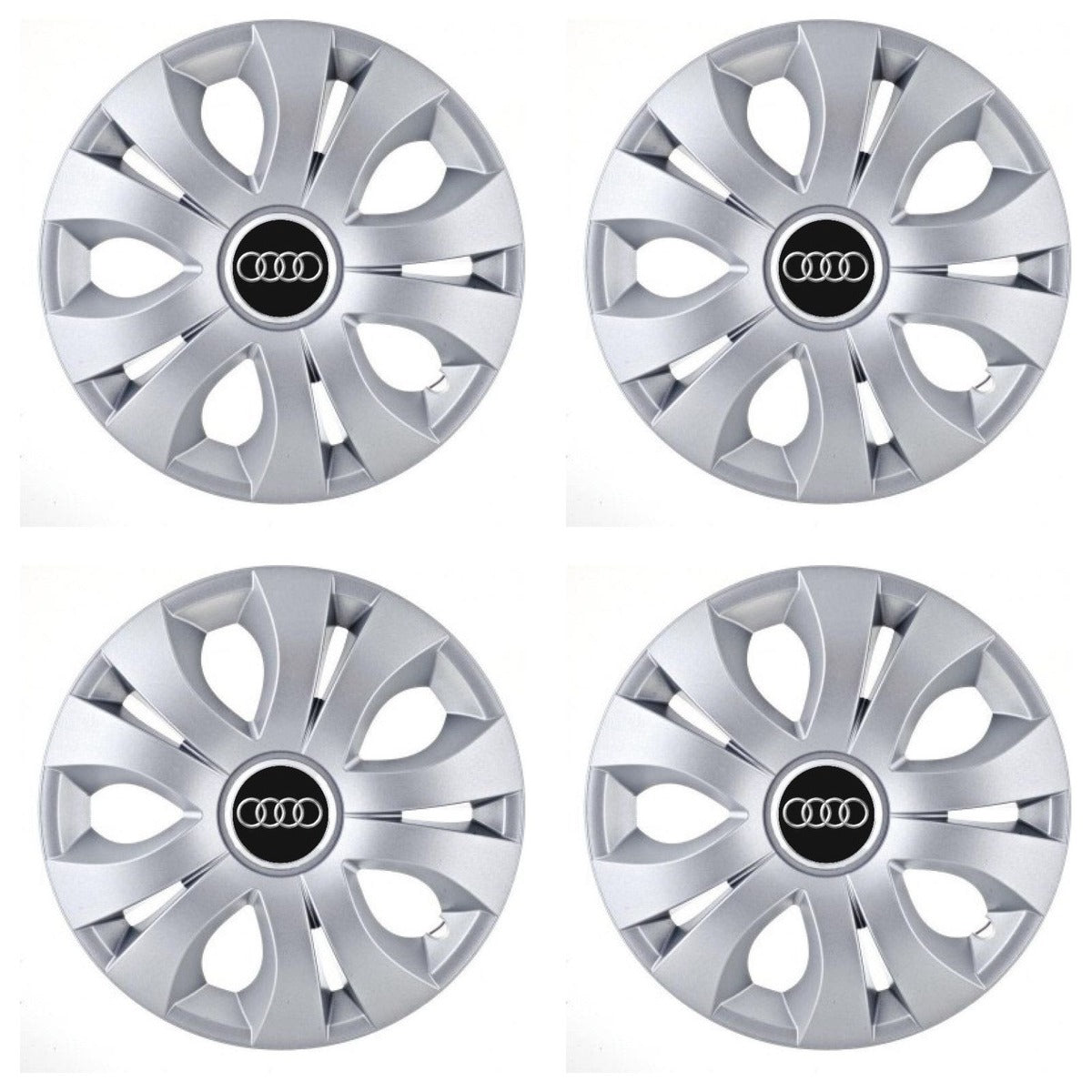 Set 4 Capace Roti 15 inchi (R15), Compatibil Cu Audi, model Top Gri