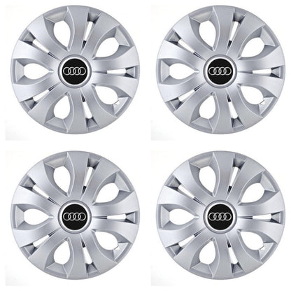 Set 4 Capace Roti 15 inchi (R15), Compatibil Cu Audi, model Top Gri