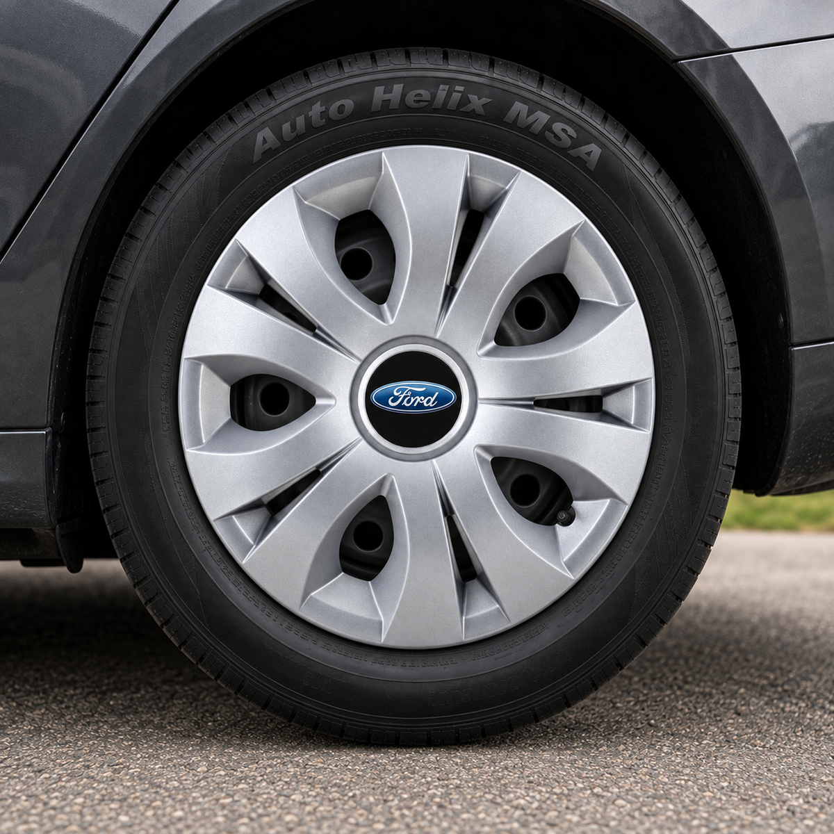 Set 4 Capace Roti 15 inchi (R15), Compatibil Cu Ford, model Top Gri