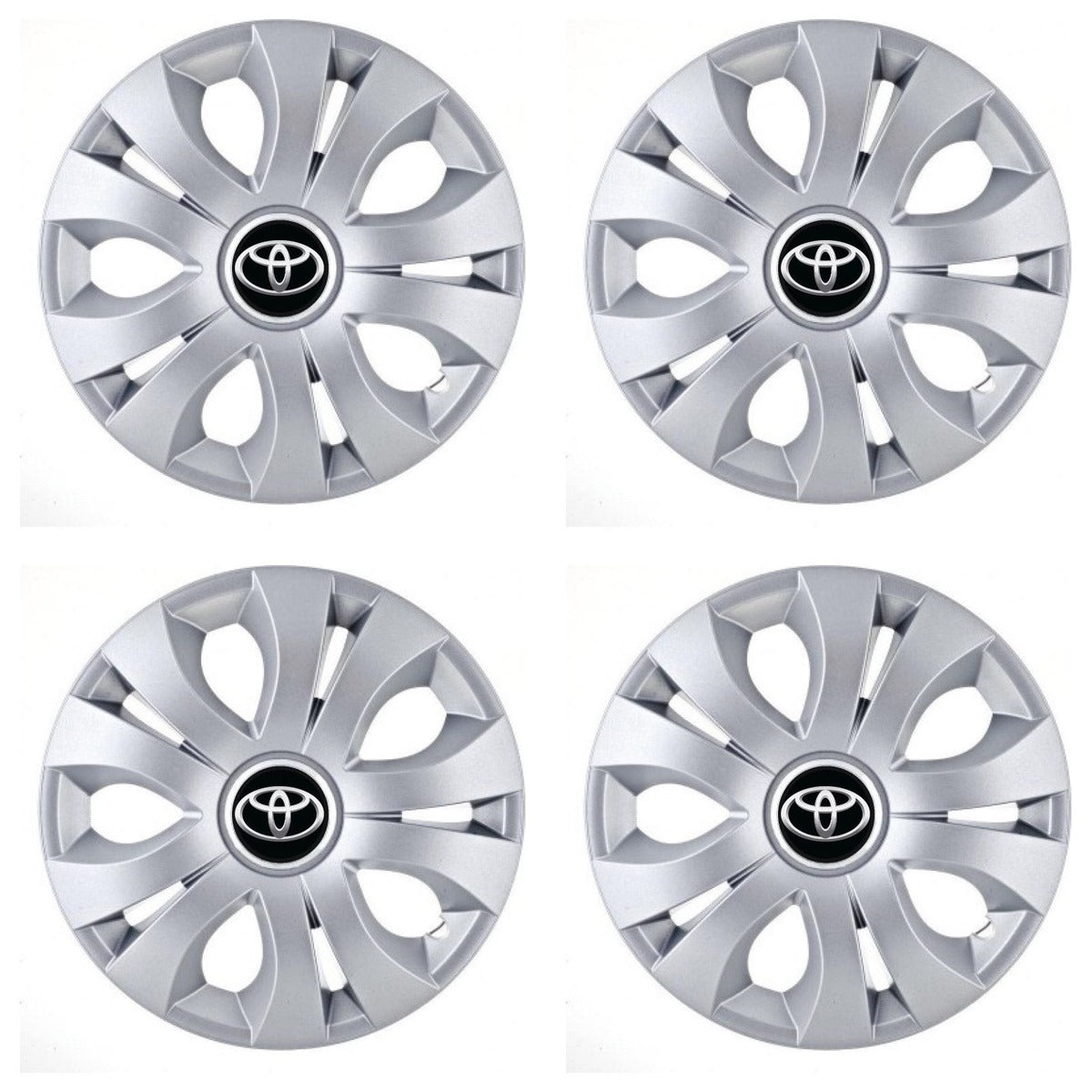 Set 4 Capace Roti 15 inchi (R15), Compatibil Cu Toyota, model Top Gri