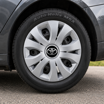 Set 4 Capace Roti 15 inchi (R15), Compatibil Cu Toyota, model Top Gri