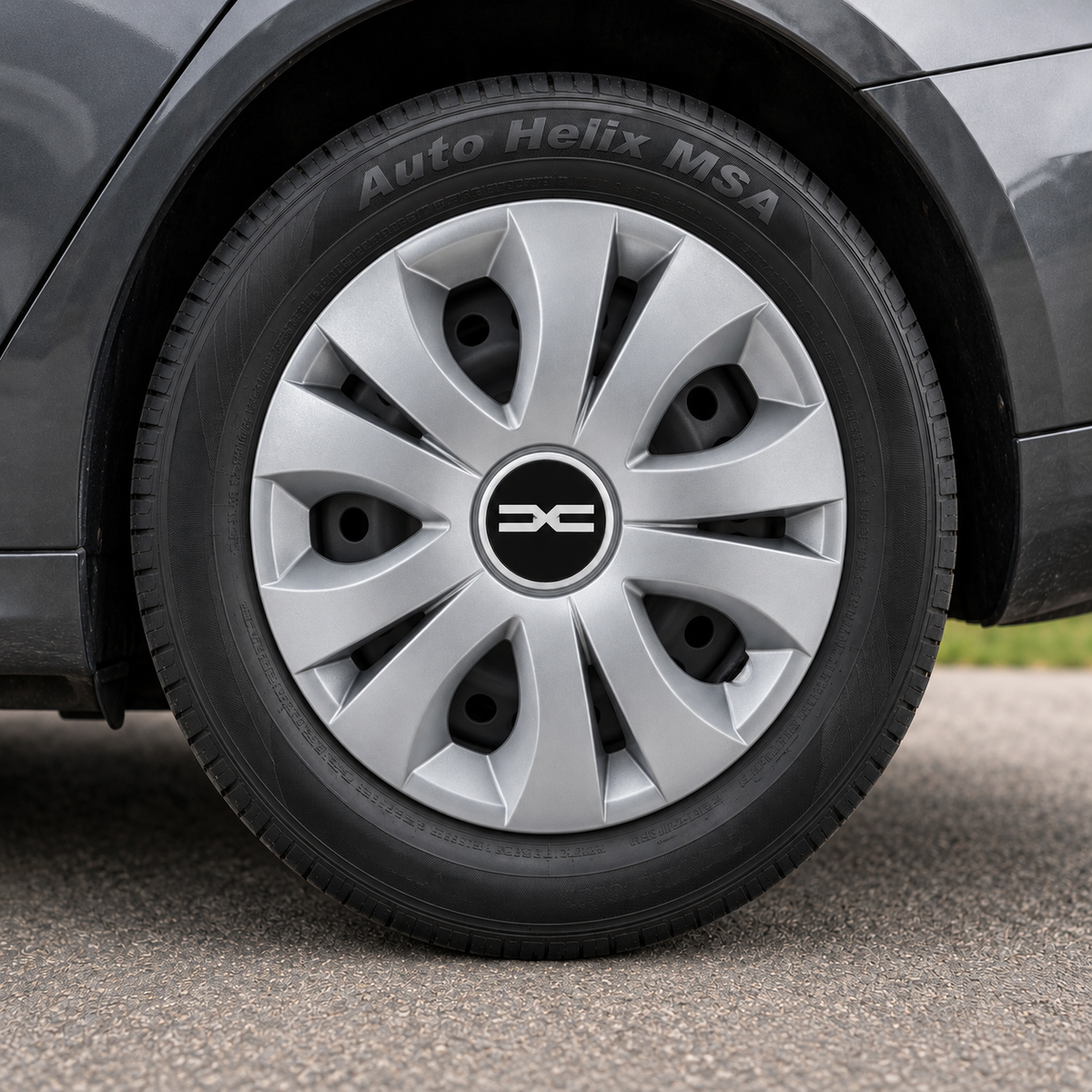 Set 4 Capace Roti 16 inchi (R16), Compatibil Cu Dacia Nou, model Top Gri