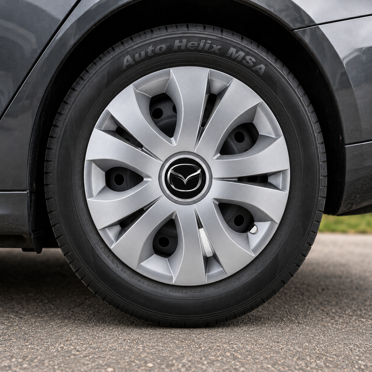 Set 4 Capace Roti 16 inchi (R16), Compatibil Cu Mazda, model Top Gri