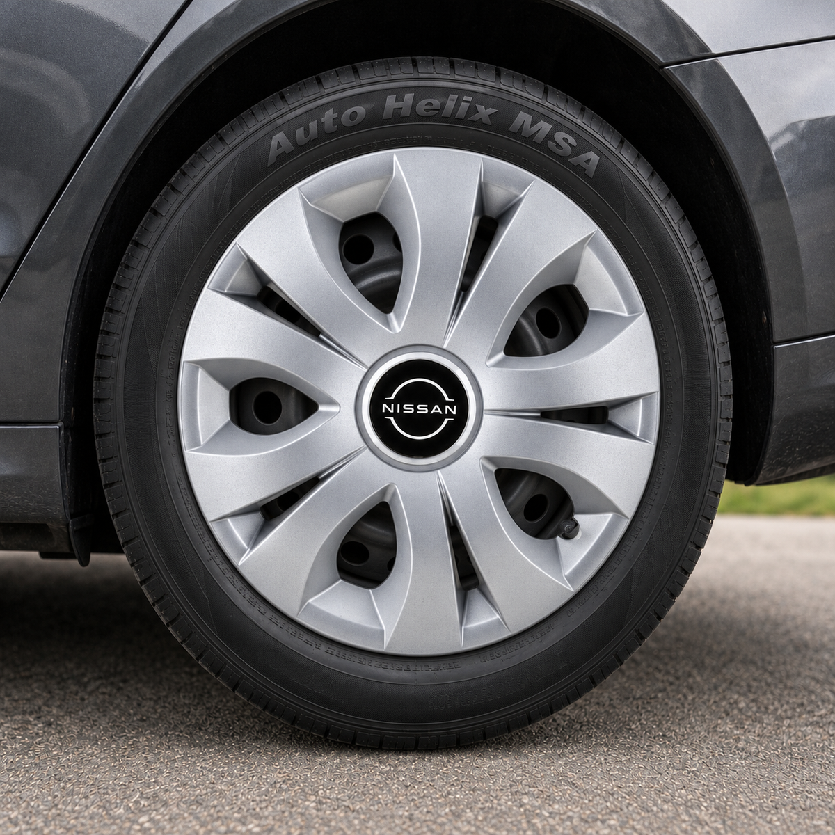 Set 4 Capace Roti 16 inchi (R16), Compatibil Cu Nissan Nou, model Top Gri