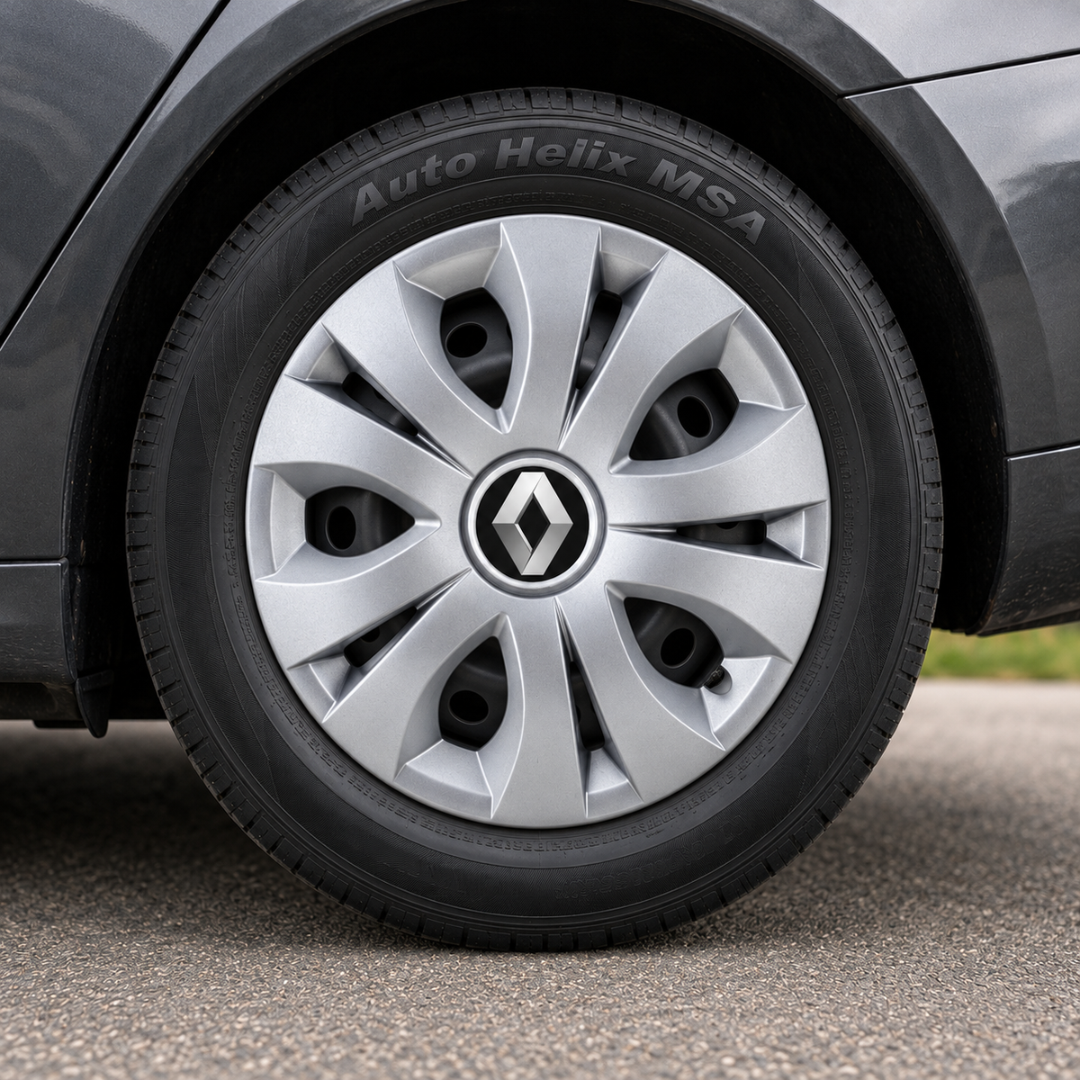 Set 4 Capace Roti 16 inchi (R16), Compatibil Cu Renault, model Top Gri