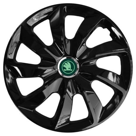4 darabos Autohelix MSA® dísztárcsa készlet 14 colos felnikre, Skoda Nou Verde, Stig fekete modellhez