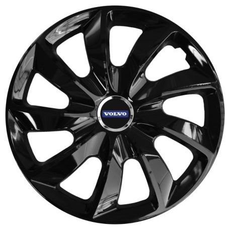 Комплект от 4 таса Autohelix MSA®, подходящи за 14-инчови джанти, за Volvo, модел Stig Black