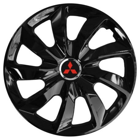 Set 4 Capace Roti Autohelix MSA® potrivite jantelor de 14 inch, pentru Mitsubishi, model Stig Black