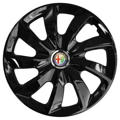 Комплект 4 таса Autohelix MSA®, подходящи за 14-инчови джанти, за Alfa Romeo, модел Stig Black
