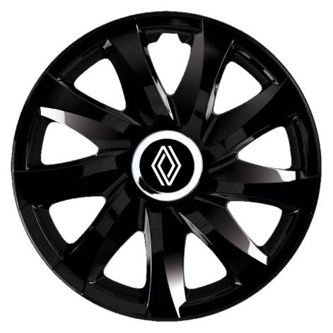 4 darabos Autohelix MSA® dísztárcsa készlet, 14 colos felnikre alkalmas, új Renault, Drift Black modellhez