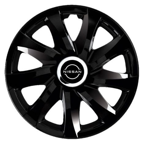 4 darabos Autohelix MSA® dísztárcsa készlet, 14 colos felnikre alkalmas, új Nissan, Drift Black modellhez