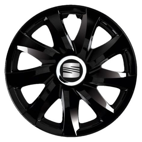 Set 4 Capace Roti Autohelix MSA® potrivite jantelor de 14 inch, pentru Seat, model Drift Black