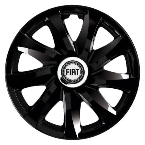 Set 4 Capace Roti Autohelix MSA® potrivite jantelor de 14 inch, pentru Fiat, model Drift Black