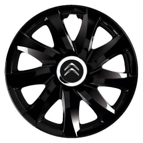 Set 4 Capace Roti Autohelix MSA® potrivite jantelor de 14 inch, pentru Citroen, model Drift Black