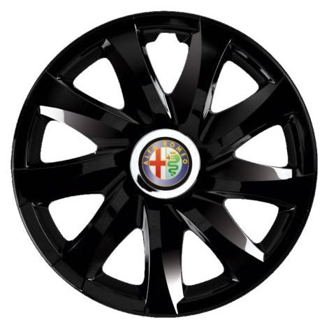 4 darabos Autohelix MSA® dísztárcsa készlet, 14 colos felnikre alkalmas, Alfa Romeo Drift Black modellhez