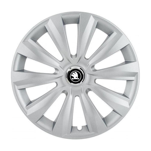 Set 4 Capace Roti Autohelix MSA® potrivite jantelor de 14 inch, pentru Skoda Alb Negru model Delta Gray