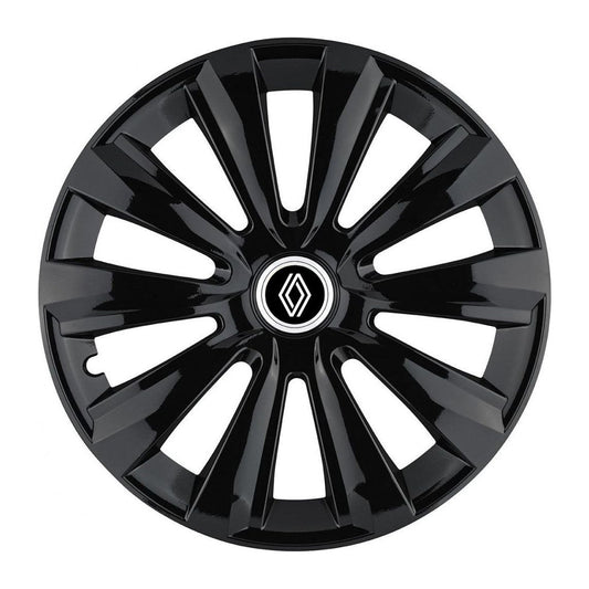 4 darabos Autohelix MSA® dísztárcsa készlet 14 colos felnikre, Renault New Delta fekete modellhez