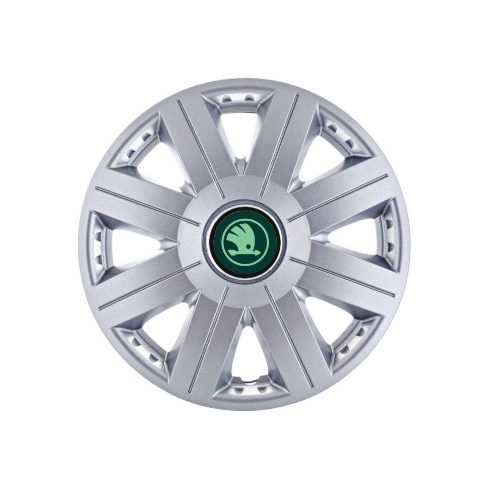 4 darabos Autohelix MSA® dísztárcsa készlet 14 colos felnikre, Skoda Verde Cosmos Gray modellhez