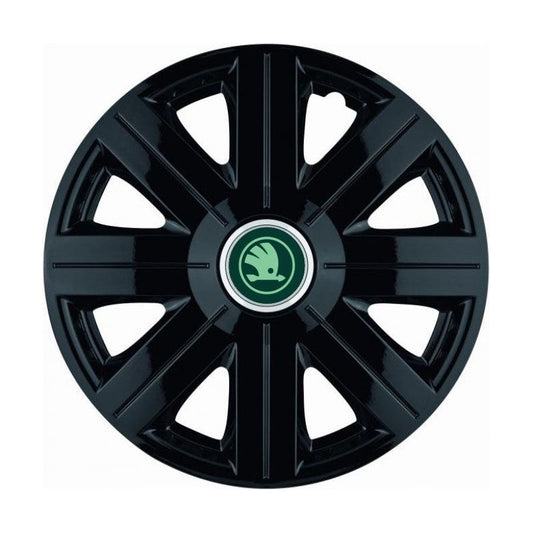 4 darabos Autohelix MSA® dísztárcsa készlet 14 colos felnikre, Skoda Verde Cosmos Black modellhez