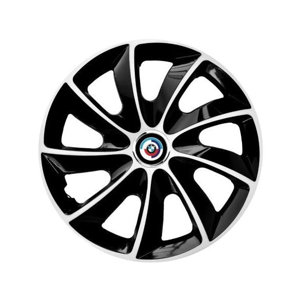 Set 4 Capace Roti 14 inch (R14) Compatibile Cu BMW Nou, model Stig Black & White