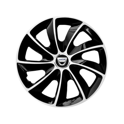 Set 4 Capace Roti 14 inch (R14) Compatibile Cu  Dacia, model Stig Black & White
