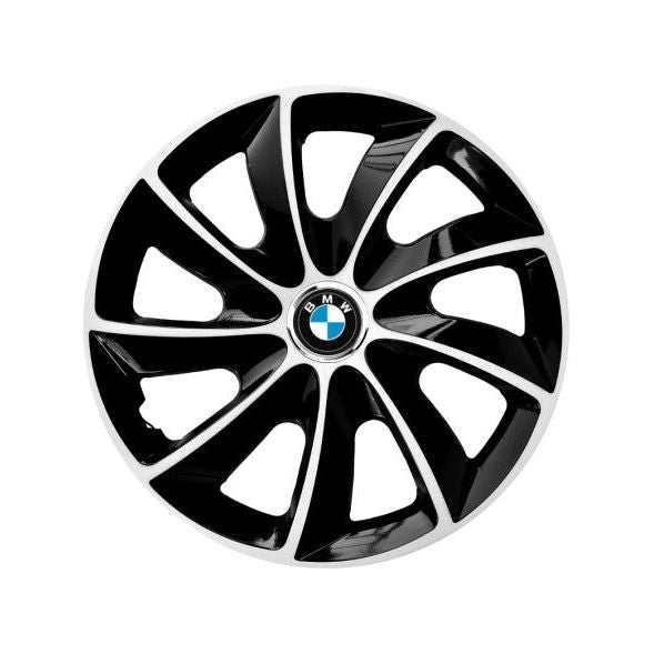 Set 4 Capace Roti 14 inch (R14) Compatibile Cu  BMW, model Stig Black & White