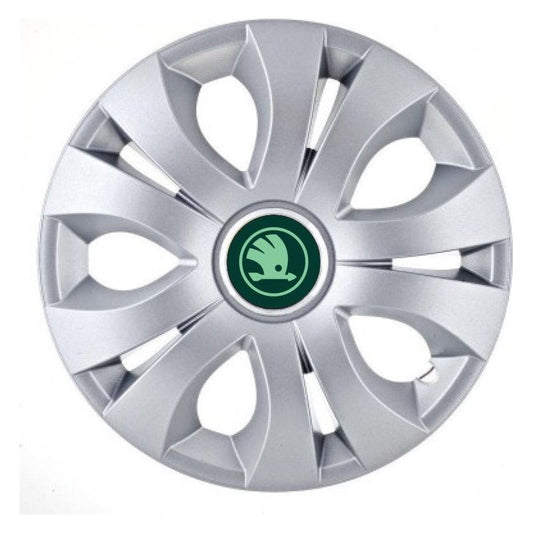 Set 4 Capace Roti 14 inch (R14), Compatibil Cu Skoda Nou Verde, model Top Gri