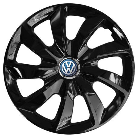 Комплект 4 таса Autohelix MSA® подходящи за 15 инчови джанти, за Volkswagen, модел Stig Black
