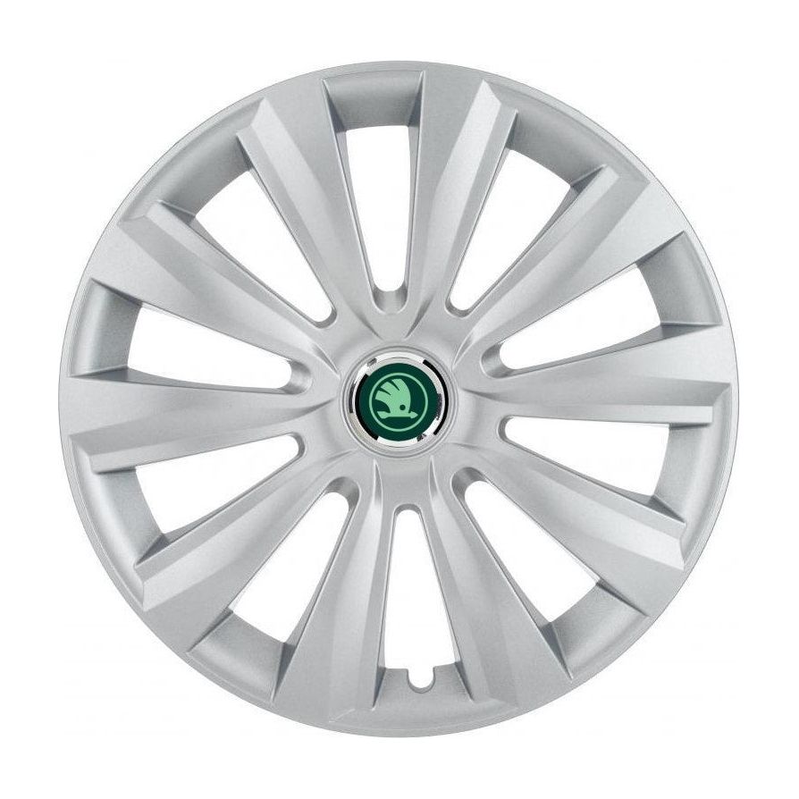 4 darabos Autohelix MSA® dísztárcsa készlet 15 colos felnikre, Skoda Verde Delta szürke modellhez