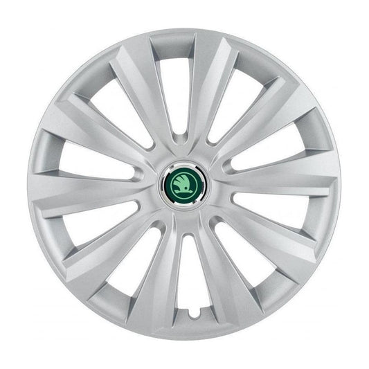 4 darabos Autohelix MSA® dísztárcsa készlet 15 colos felnikre, Skoda Verde Delta szürke modellhez