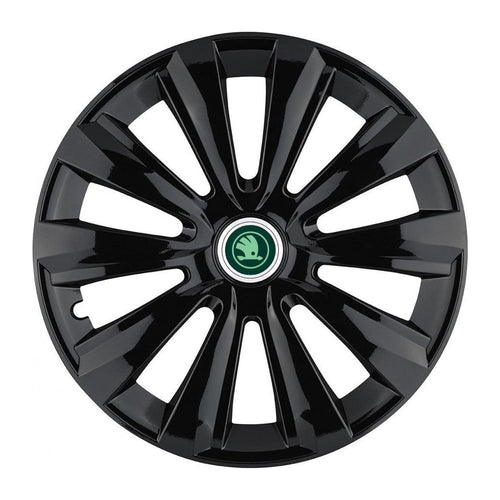 Set 4 Capace Roti Autohelix MSA® potrivite jantelor de 15 inch, pentru Skoda Verde model Delta Black