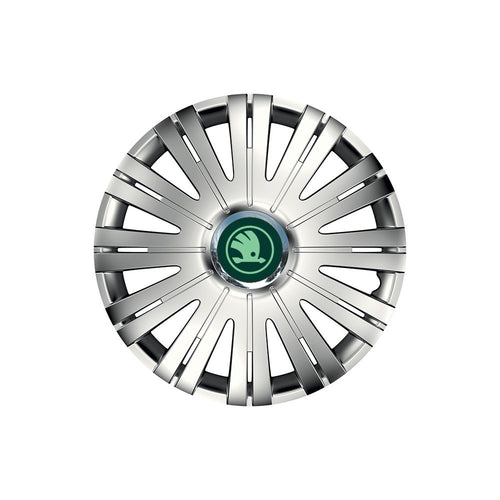 Set 4 Capace Roti potrivite jantelor de 15 inch, pentru Skoda Nou Verde, model Active Crom