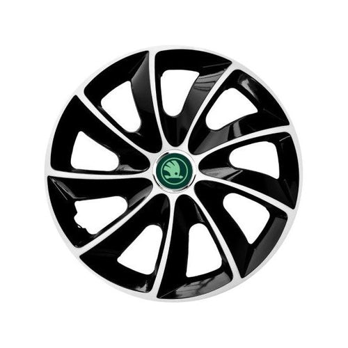 Комплект 4 таса за 15-инчови джанти за Skoda Nou Verde, модел Stig Extra Black & White