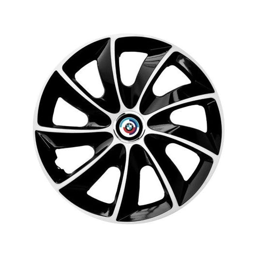 Set 4 Capace Roti potrivite jantelor de 15 inch, pentru BMW Nou, model Stig Extra Black & White