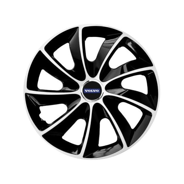 Set 4 Capace Roti potrivite jantelor de 15 inch, pentru Volvo, model Stig Extra Black & White