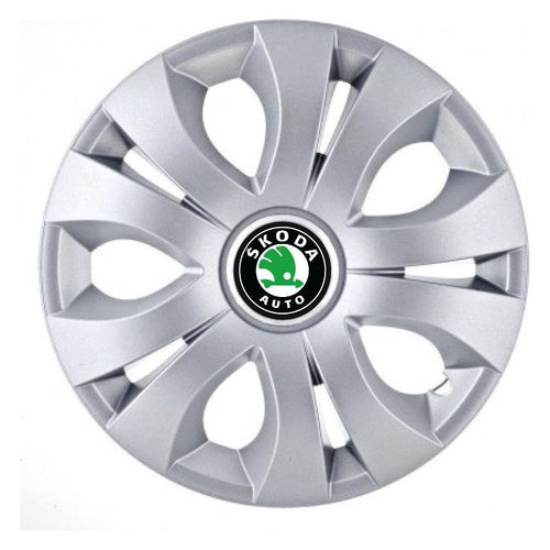 Set 4 Capace Roti 15 inchi (R15), Compatibil Cu Skoda, model Top Gri