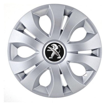 Комплект 4 таса за джанти 15 инча (R15), съвместими с Peugeot, модел Top Grey