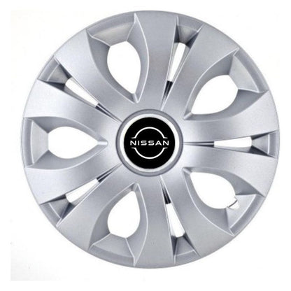 Set 4 Capace Roti 15 inchi (R15), Compatibil Cu Nissan Nou, model Top Gri